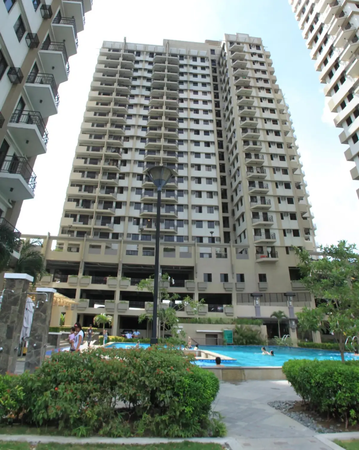 Lap Pool at Cypress Towers, DMCI condo amenity deck with the Celesta tower behind it, Taguig City, actual photo
