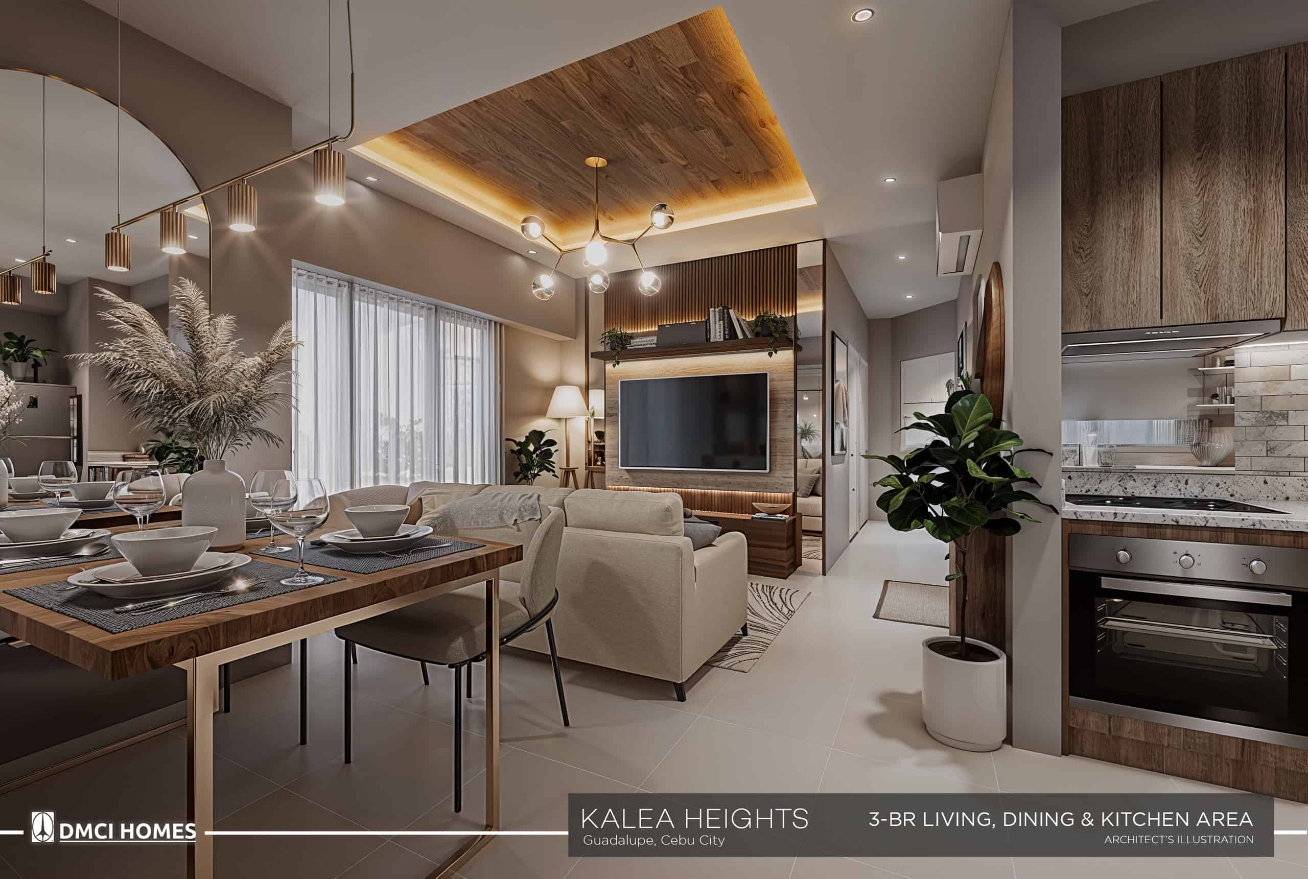 3-BR Living, Dining, and Kitchen